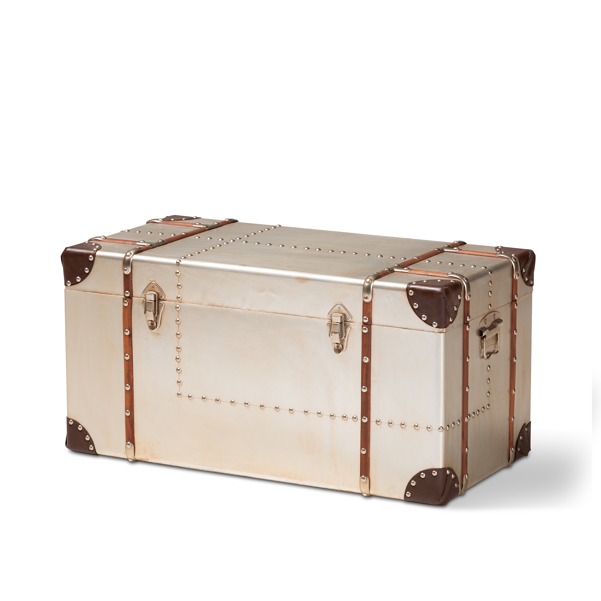 Silver storage on sale trunk stool